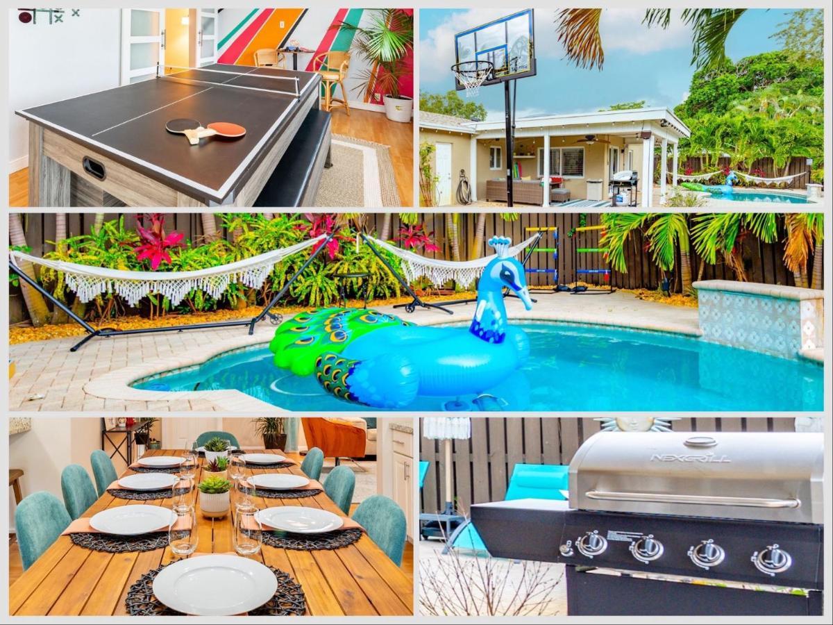 Colorful Home - Pool - Game Room - Basketball Court - Bbq & More Fort Lauderdale Ngoại thất bức ảnh